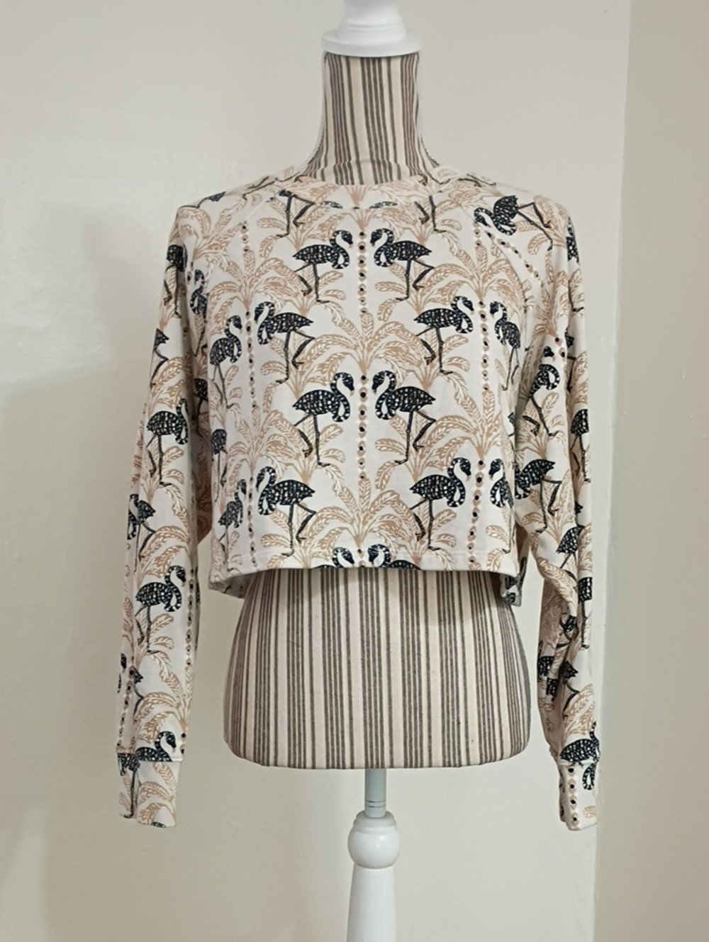 Lilly Pulitzer Zelek Terry Pullover In Deeper Coconut Flamingo Print Size S